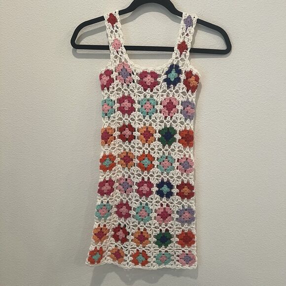 Beach Riot Girls' Little James Crocheted Cover Up Dress Sz 5/6 Beach Resortwear - Picture 3 of 7